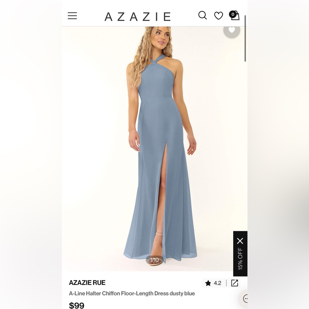 NWT Azazie Rue Dusty Blue